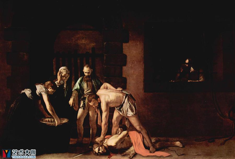 beheading of saint john the baptist-oil painting
