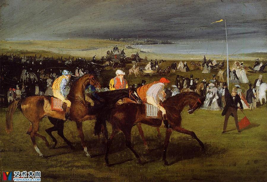 at the races the start-oil painting
