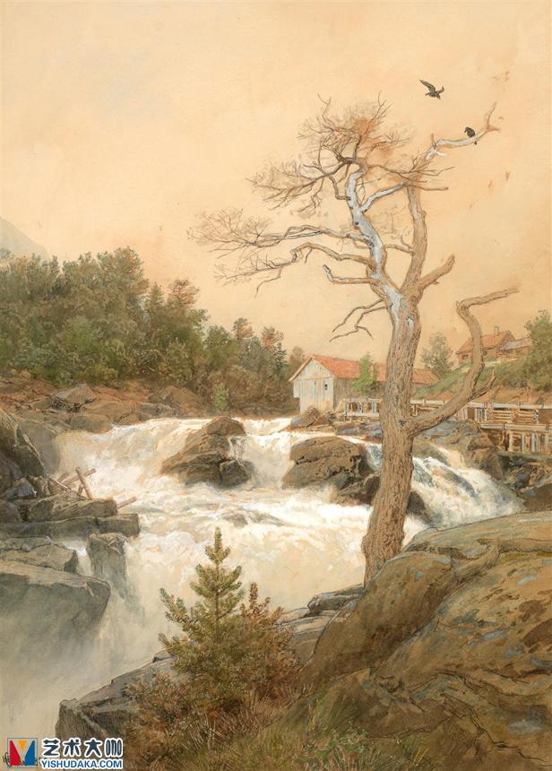 fossefall-oil painting