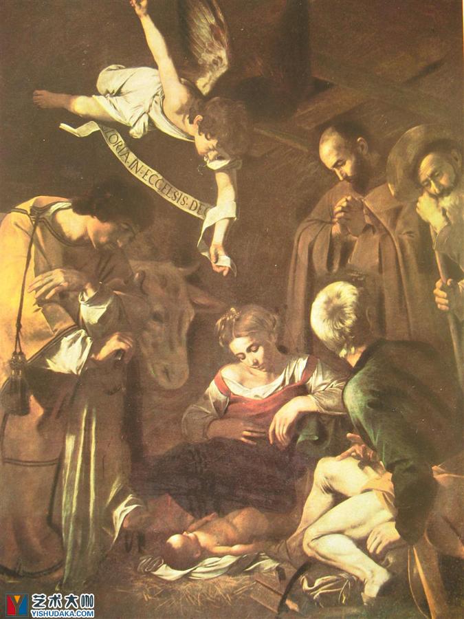nativity with st francis and st lawrence-oil painting