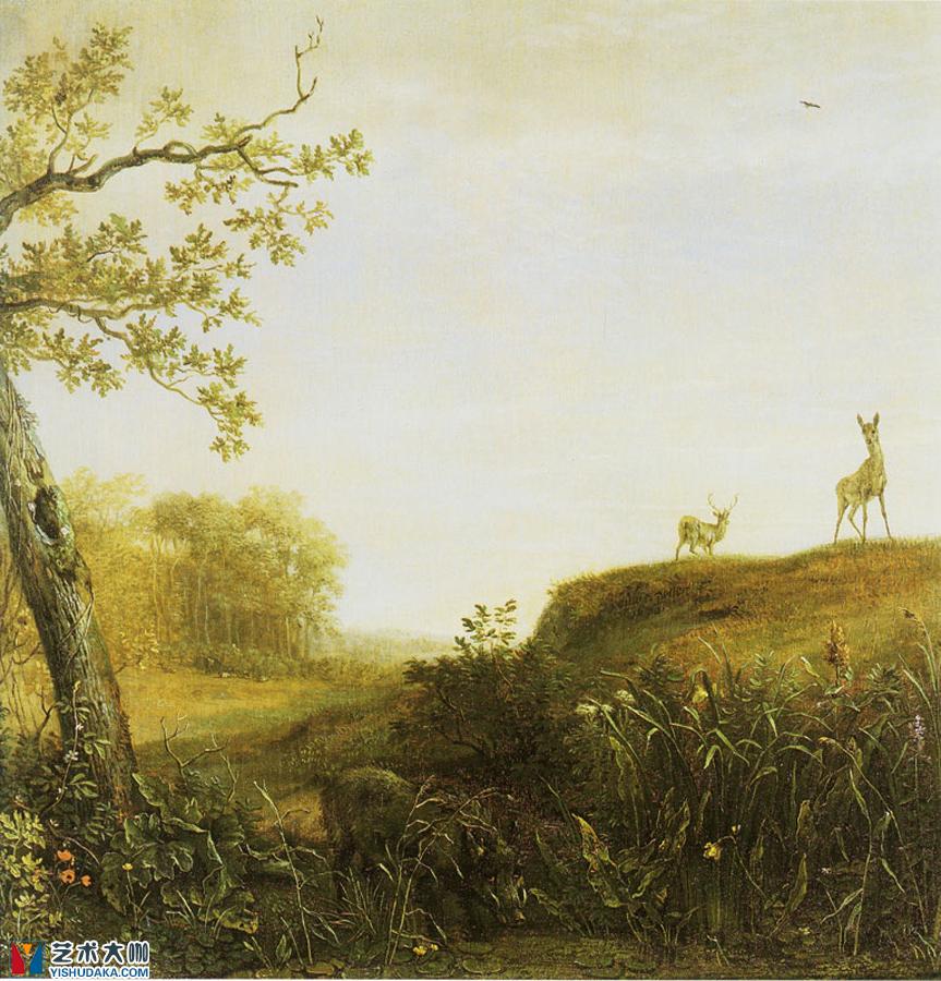 A Wild Boar in a Landscape-oil painting