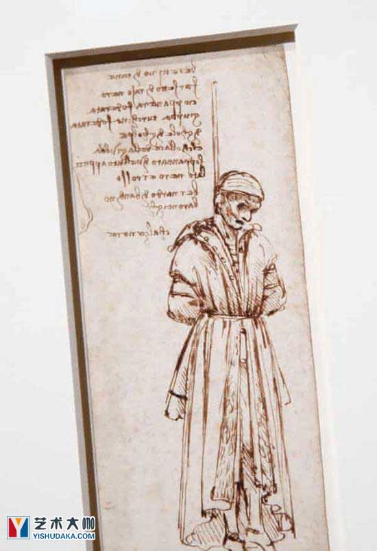 博纳多・班迪尼・巴隆切利（Bernardo di Bandini Baroncelli）上吊的尸体素描，达・芬奇