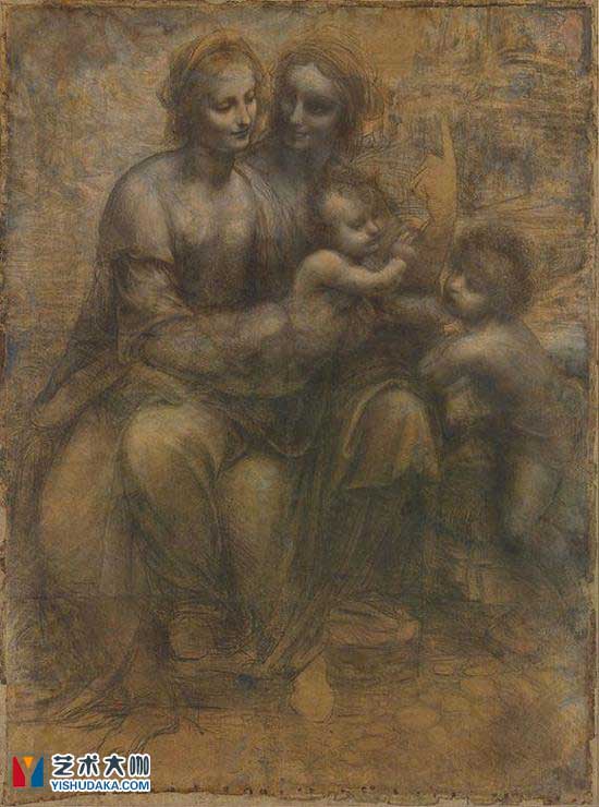 《圣母子与圣安妮、施洗者圣约翰》（又称《伯灵顿家的画像》），达・芬奇