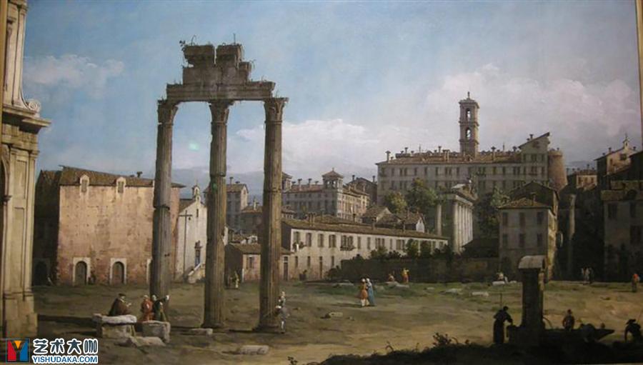 ruins of the forum rome-oil painting