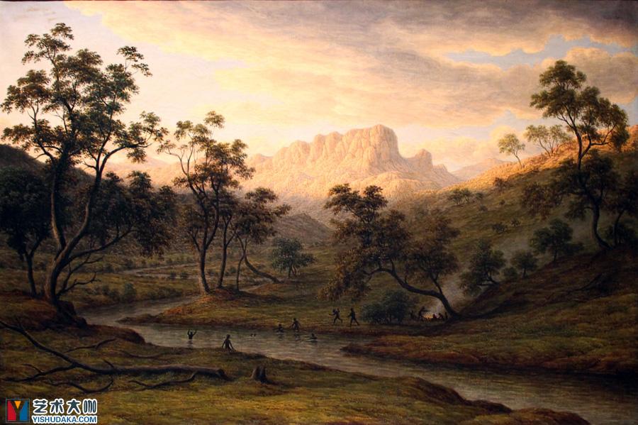 tramonto a ben lomond (tasmania)-oil painting