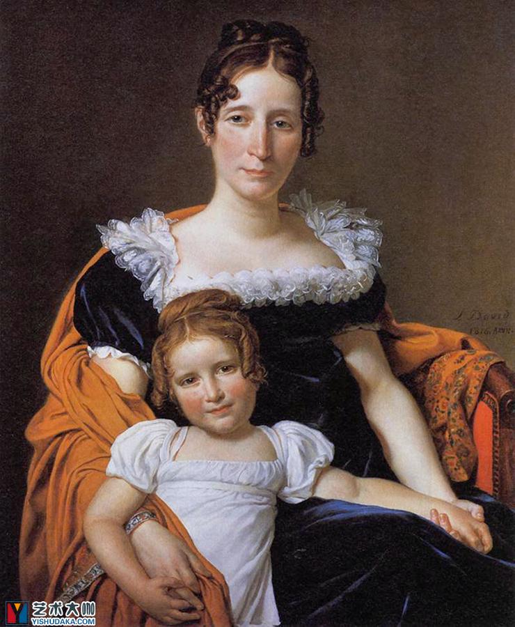 Portrait of the Countess Vilain XIIII and her Daughter Louise-oil painting