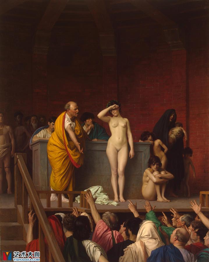 奴隶市场,古罗马的奴隶市场油画作品