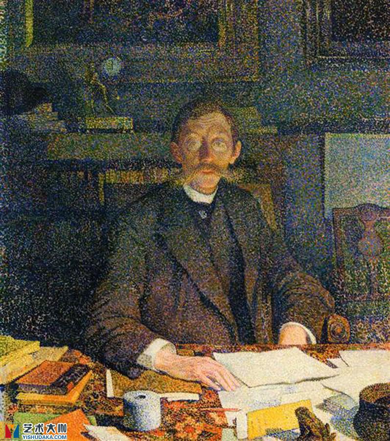 Emile Verhaeren in His Study-oil painting