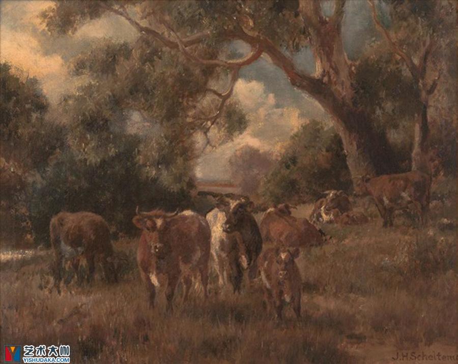Resting Cattle-oil painting