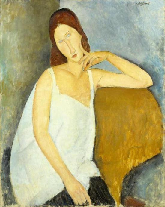 莫迪利亚尼，《珍妮·赫布特尼》，1919年
